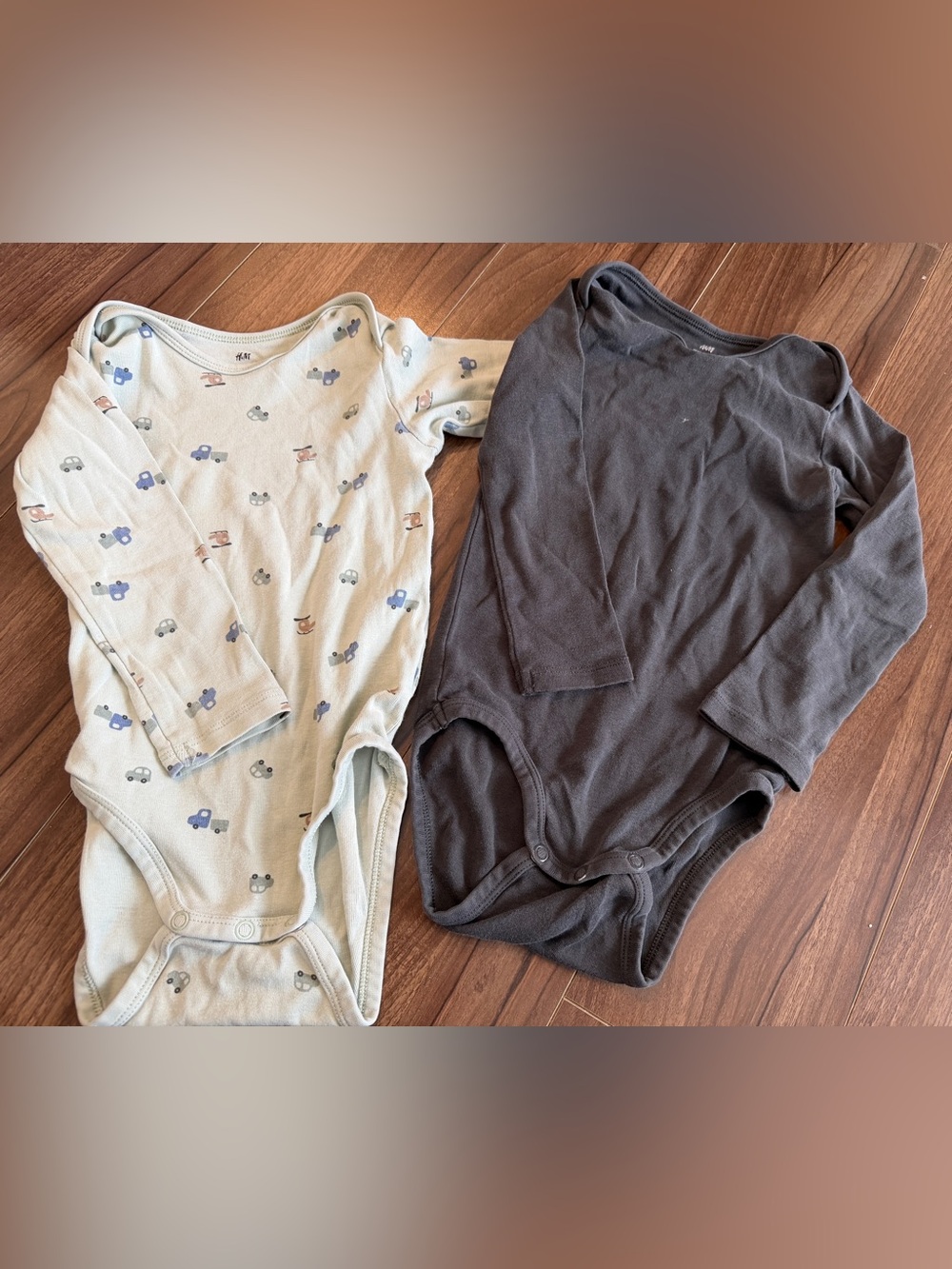 H&M Light Mint Green Kids Pajamas with Blue and Brown Prints 1-1/2 years